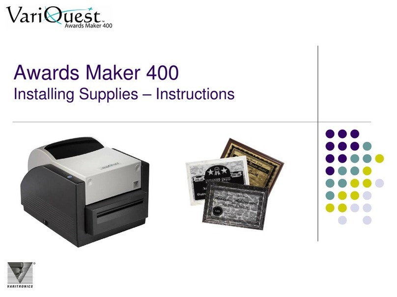 Variquest Awards Maker 400 User manual