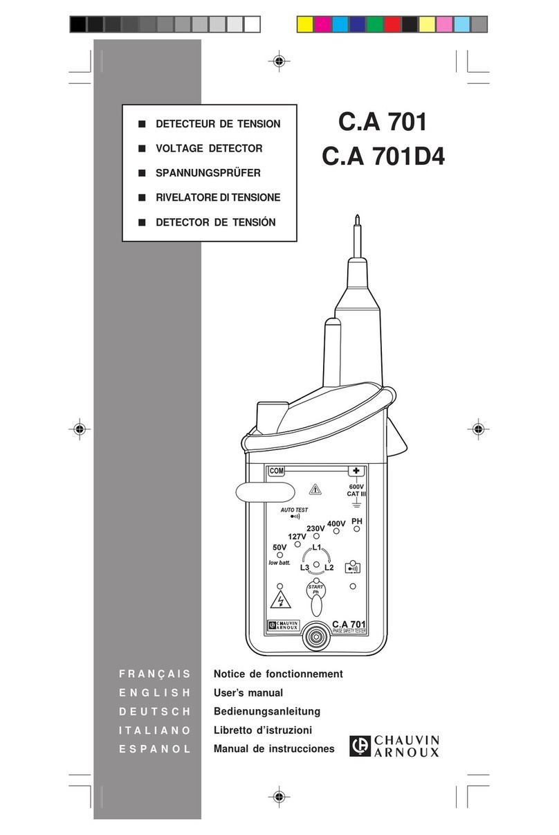 Chauvin Arnoux C.A 701 user manual
