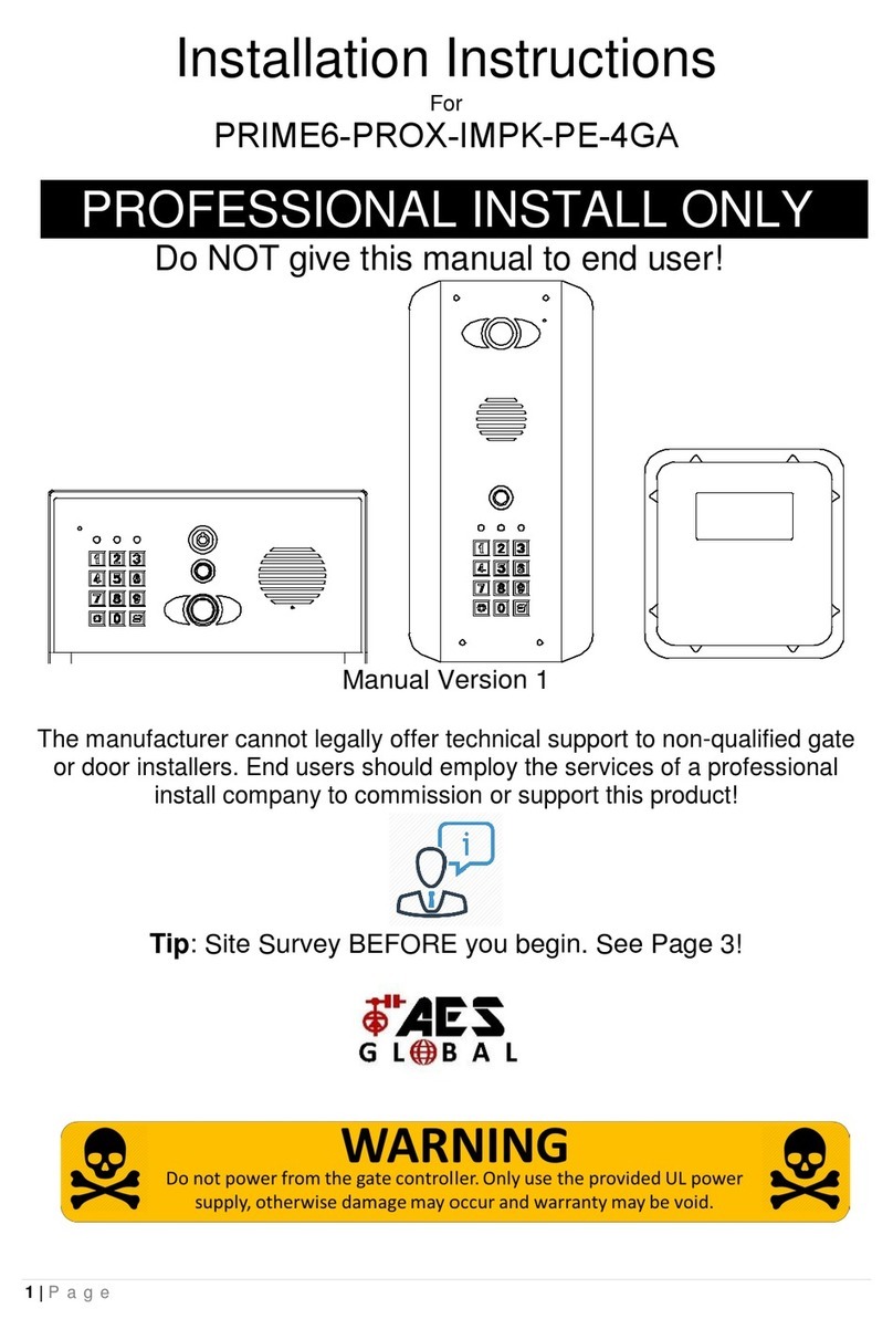 AES global PRIME6-PROX-IMPK-PE-4GA installation instructions