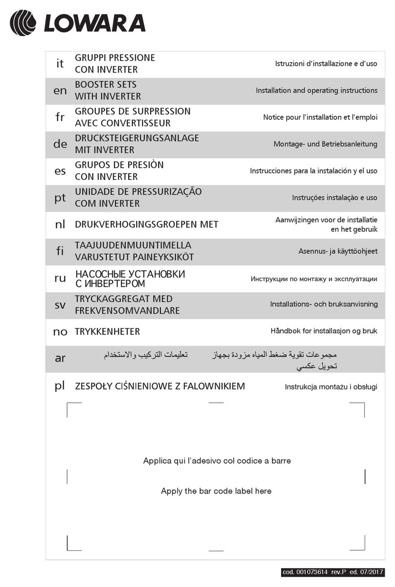Lowara GV Series Installation and operating instructions