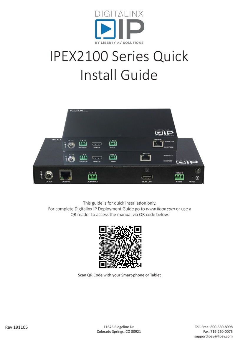 DigitaLinx IPEX2100 Series Quick install guide