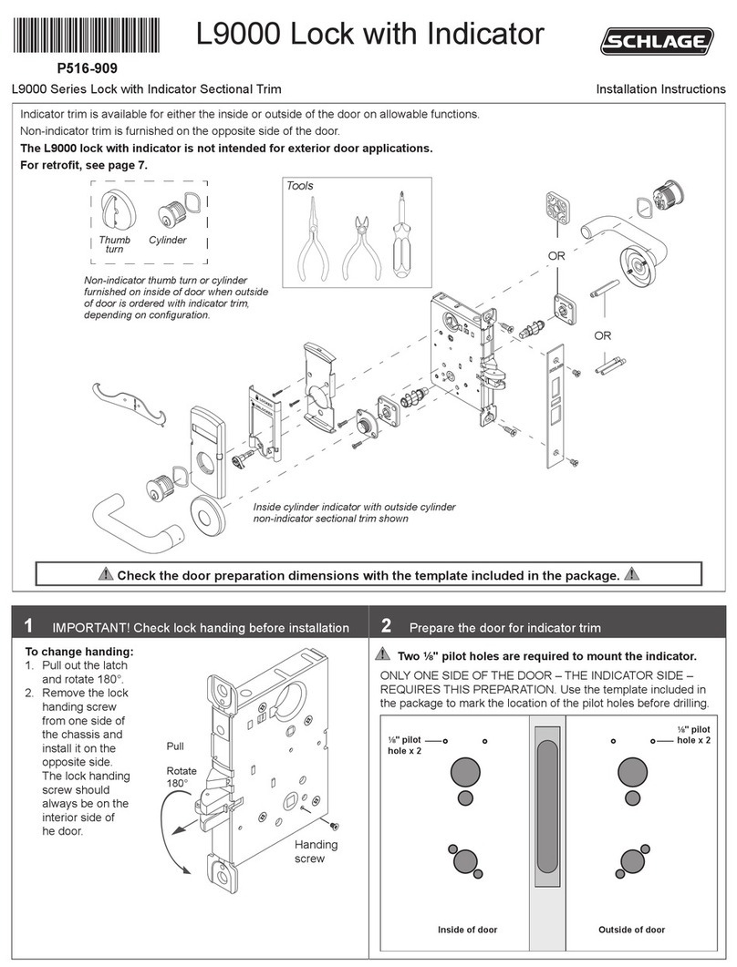 Schlage L9000 Series installation instructions