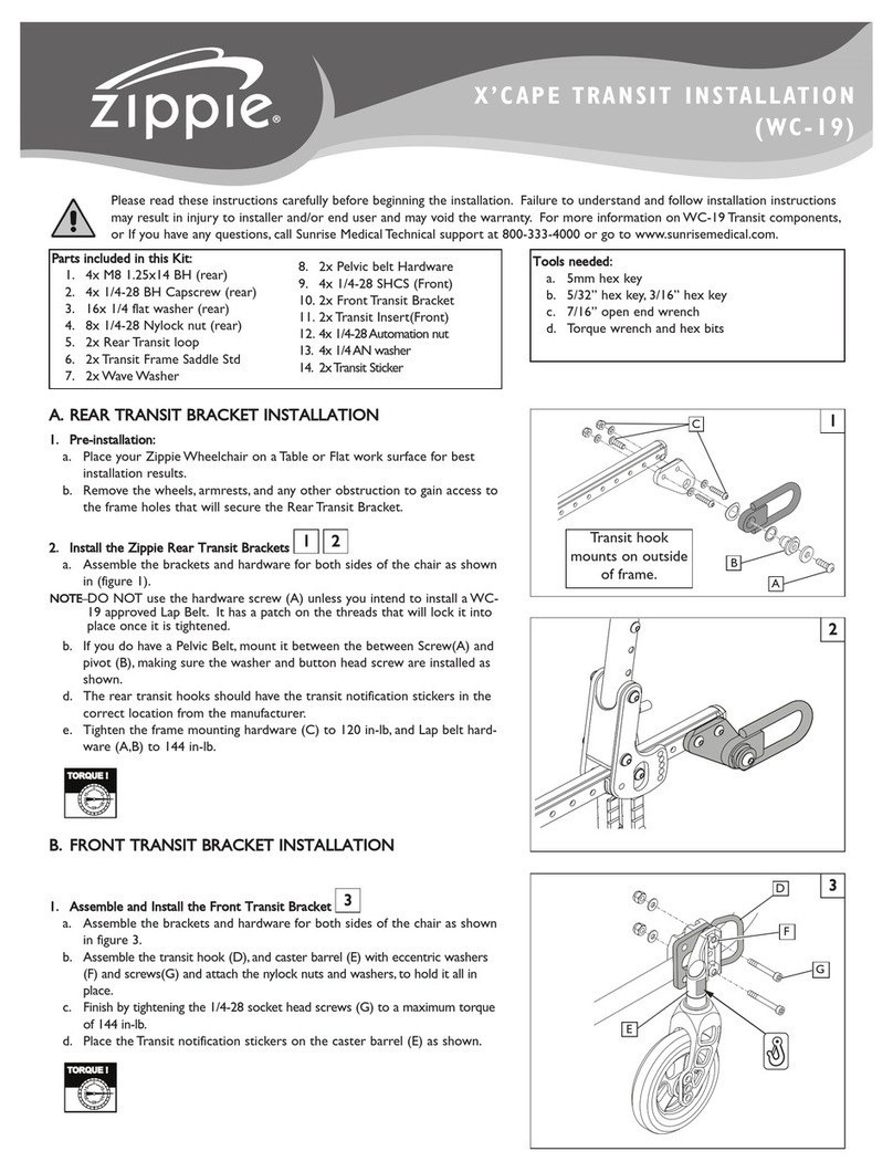 Zippie X’CAPE WC-19 User manual Zippie X’CAPE WC-19 User manual