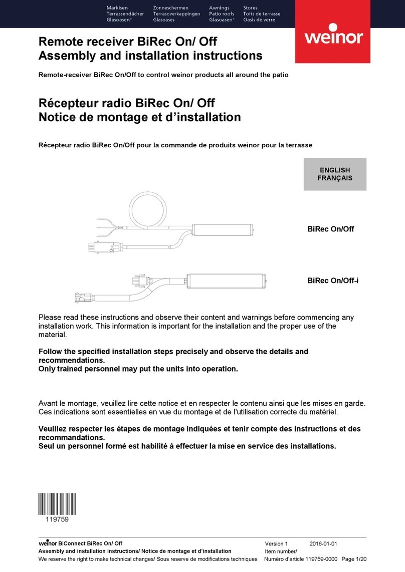 weinor BiConnect BiRec On/Off Assembly and installation instructions