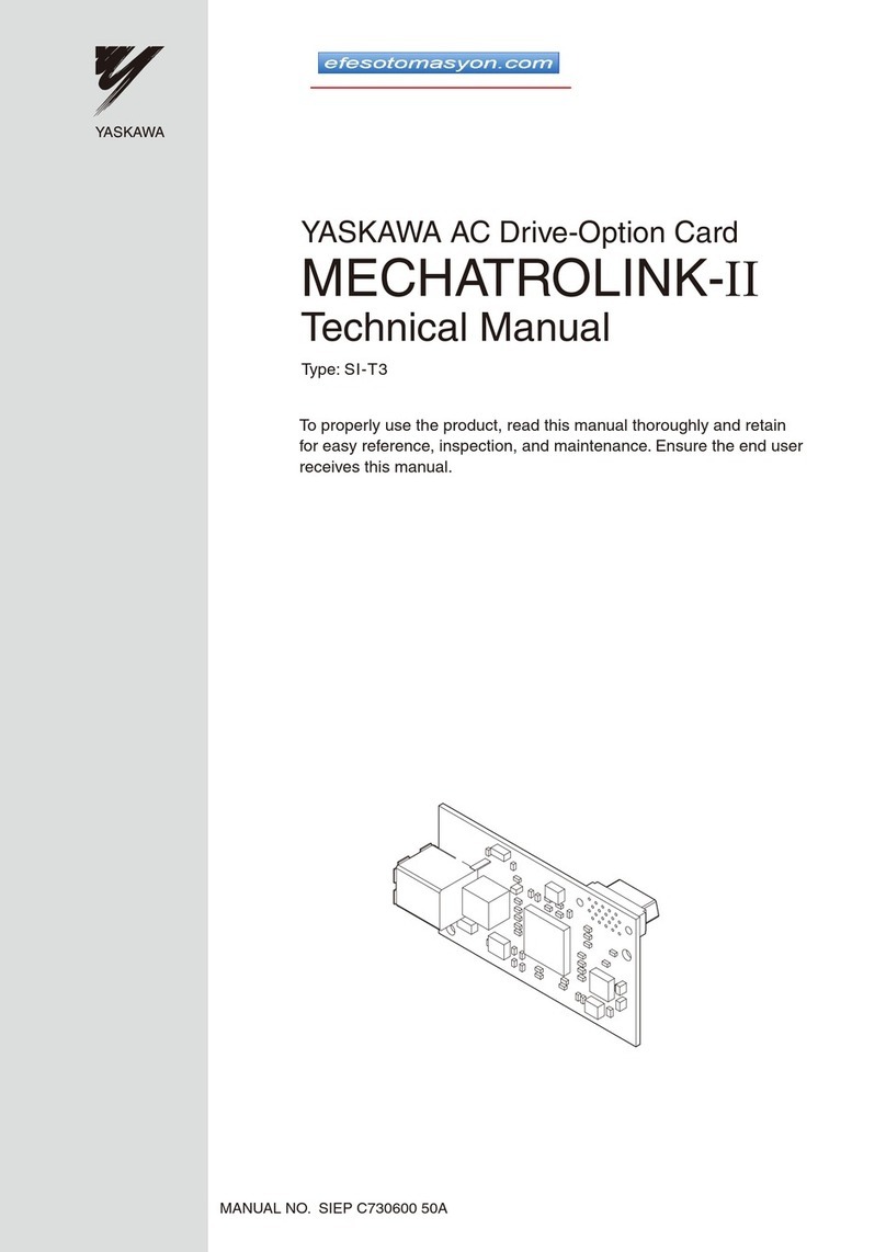 YASKAWA SI-T3 MECHATROLINK-II A1000 Series Technical manual YASKAWA SI-T3 MECHATROLINK-II A1000 Series Technical manual