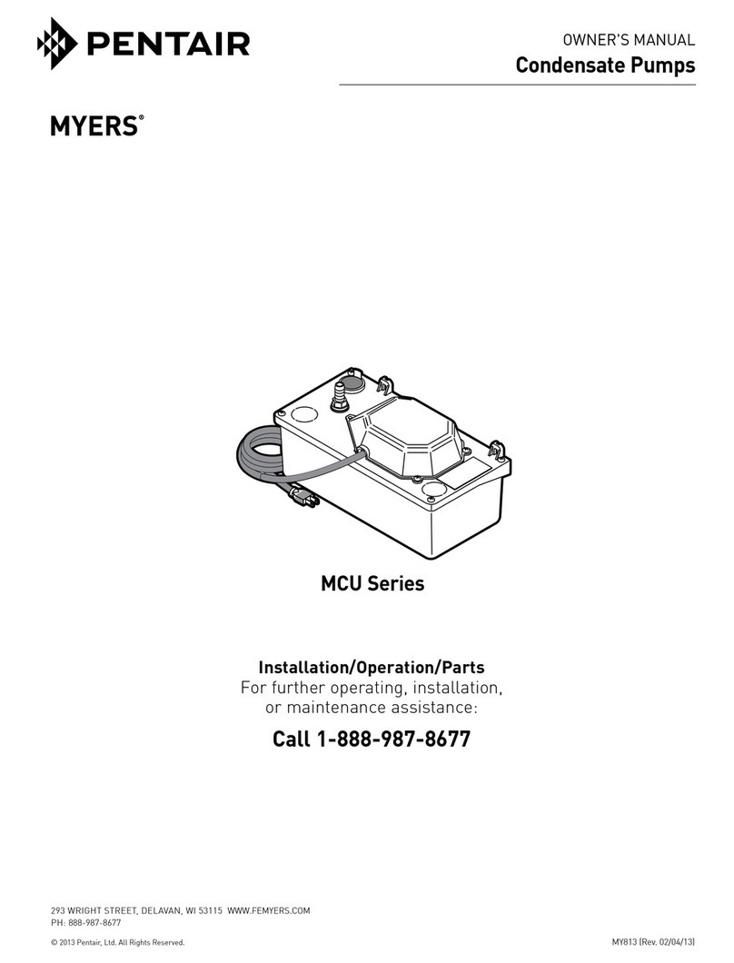 Pentair MYERS MCU Series User manual Pentair MYERS MCU Series User manual