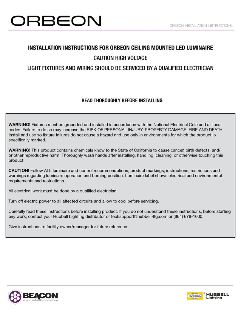 HUBBELL LIGHTING BEACON ORBEON installation instructions HUBBELL LIGHTING BEACON ORBEON installation instructions