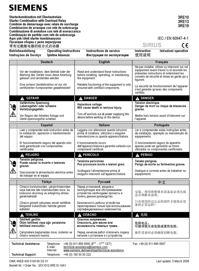 Siemens 3RE10 Series User manual