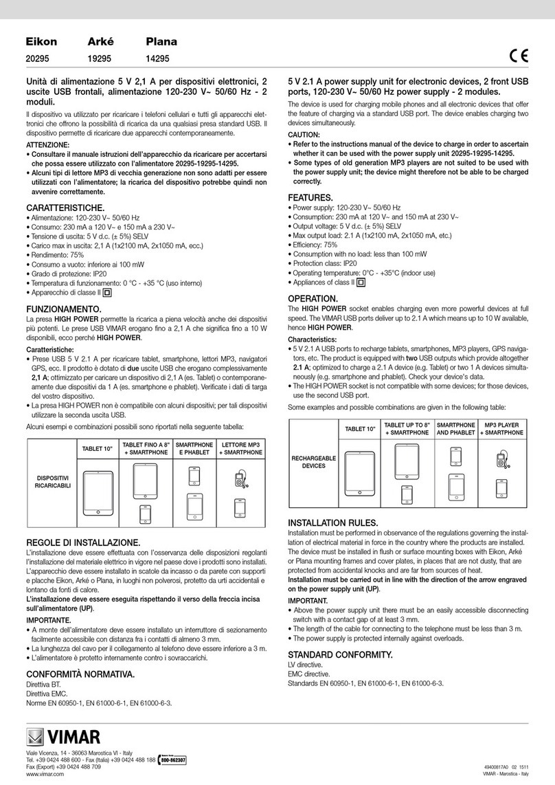 Vimar Eikon manual