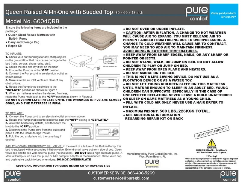 Pure Comfort 6004QRB quick start guide Pure Comfort 6004QRB quick start guide