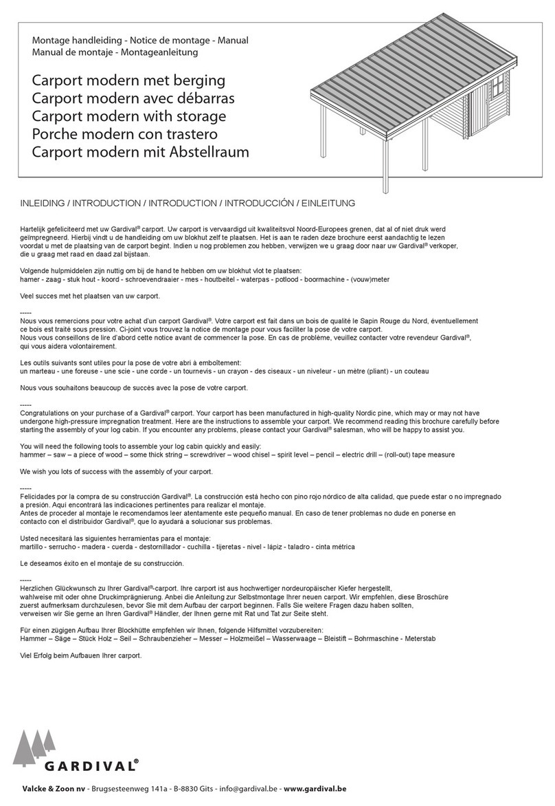 GARDIVAL Carport modern with storage manual