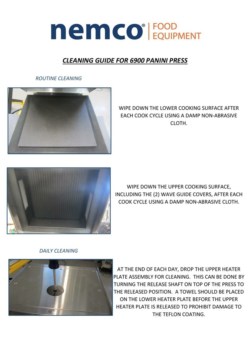 Nemco 6900 PANINI PRESS Cleaning guide