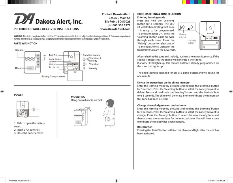 Dakota Alert PR-1000 instructions Dakota Alert PR-1000 instructions