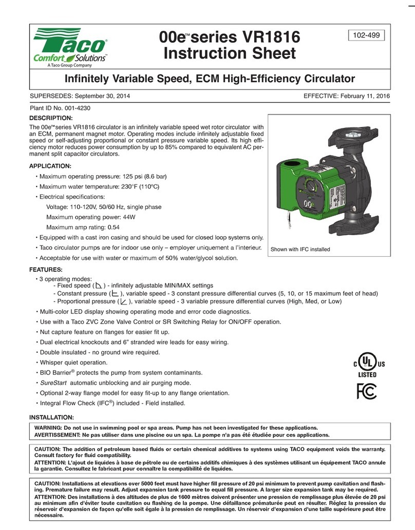 Taco 00e Series User manual