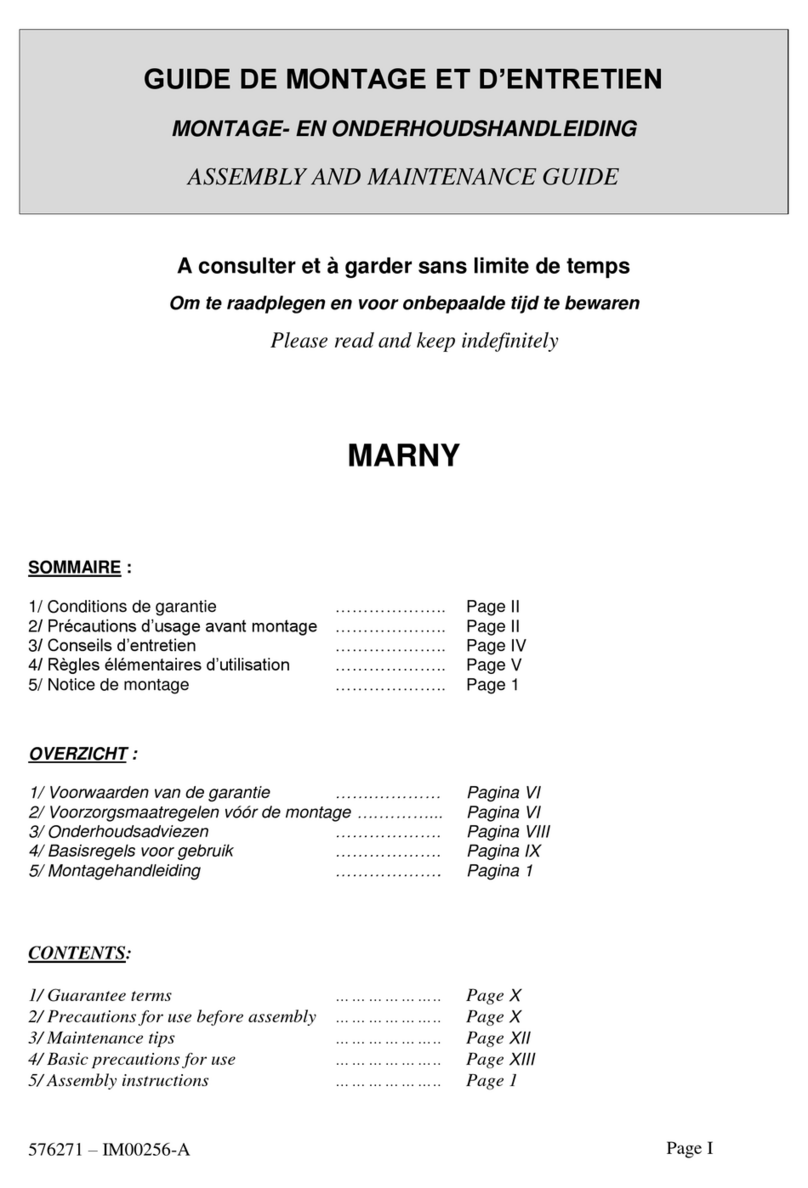 Allibert MARNY Assembly and maintenance guide Allibert MARNY Assembly and maintenance guide