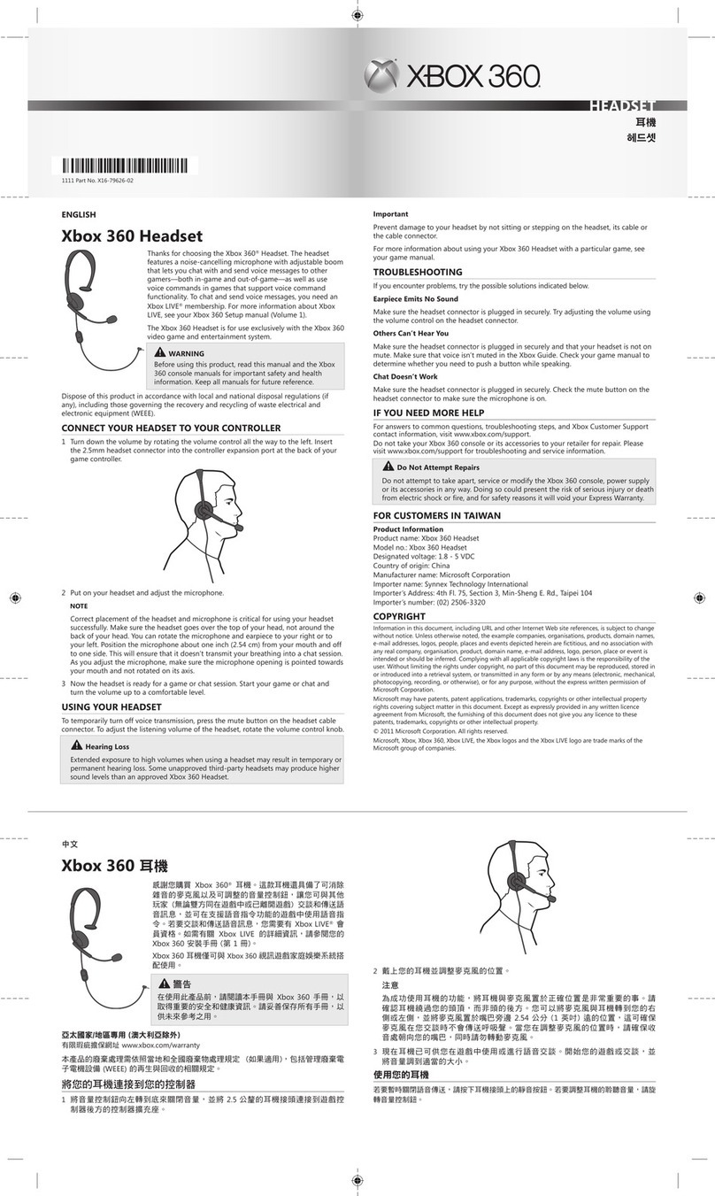 Microsoft Xbox 360 quick start guide