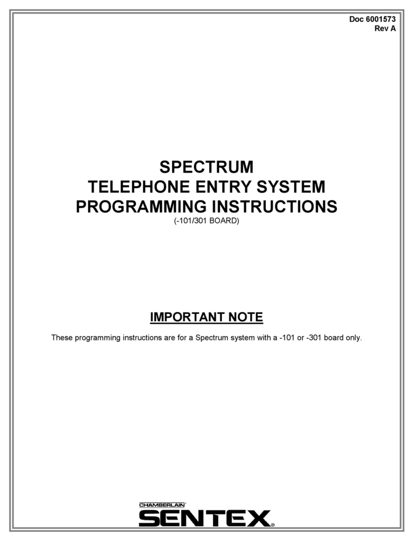 Sentex SPECTRUM Series Programming instructions