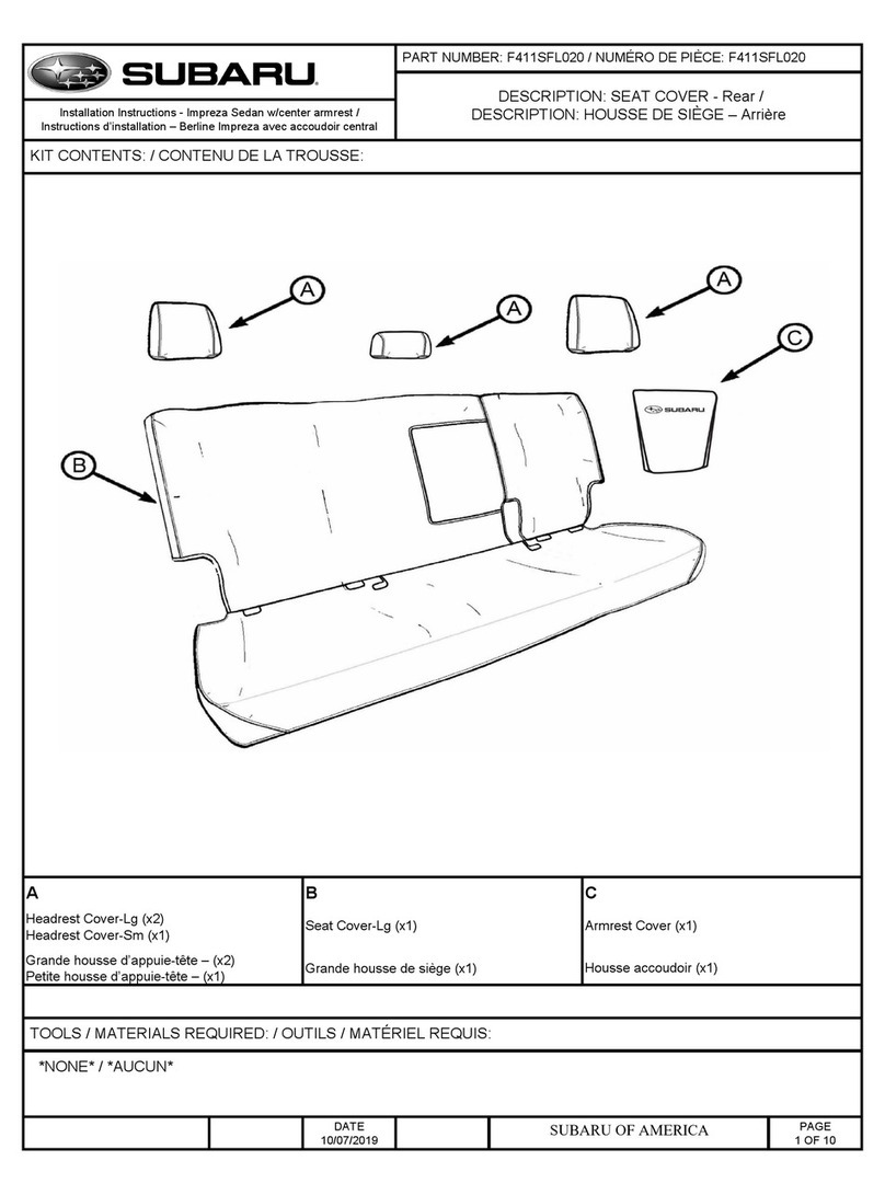 Subaru F411SFL020 installation instructions