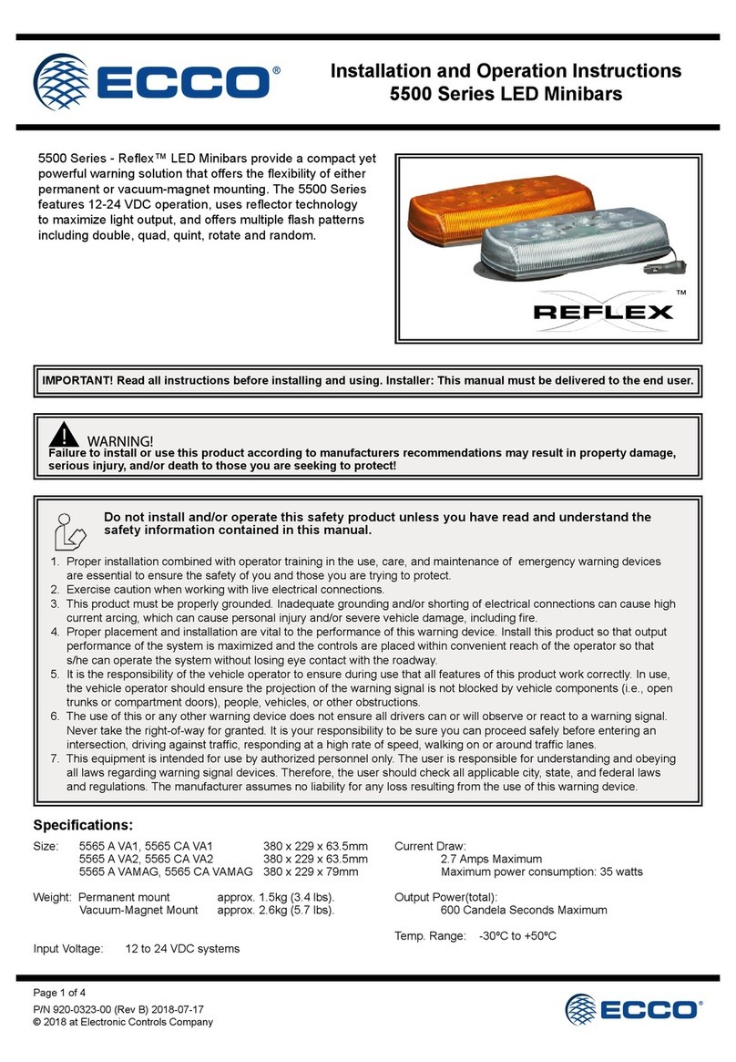 Ecco Reflex 5500 Series Installation and operation instructions