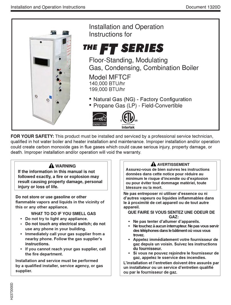 Laars FTCF140 Installation and operation instructions