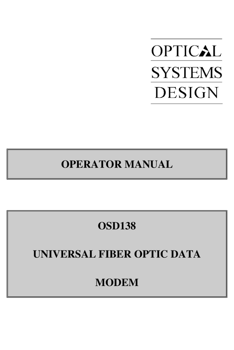 Optical Systems Design OSD138 Operator's manual