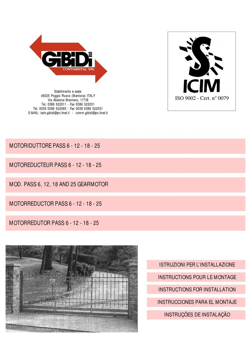 GiBiDi PASS 6 Instructions for installation