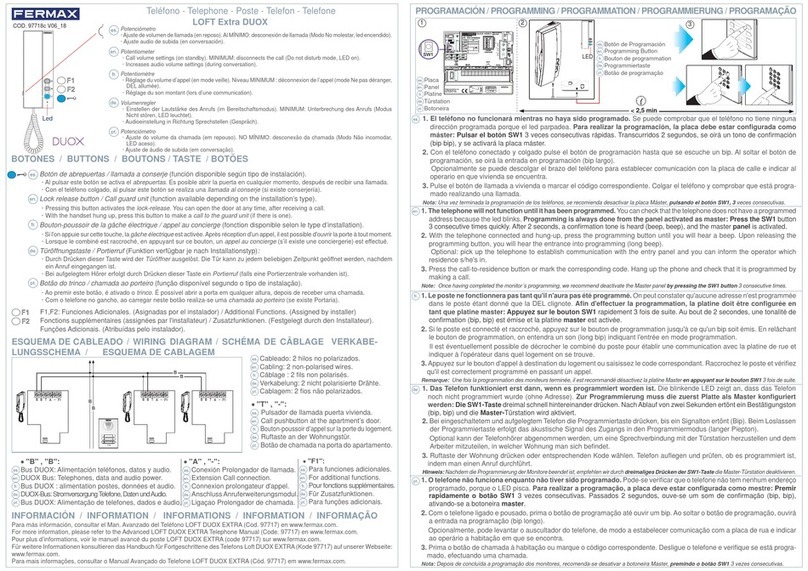 Fermax LOFT Extra DUOX User manual Fermax LOFT Extra DUOX User manual