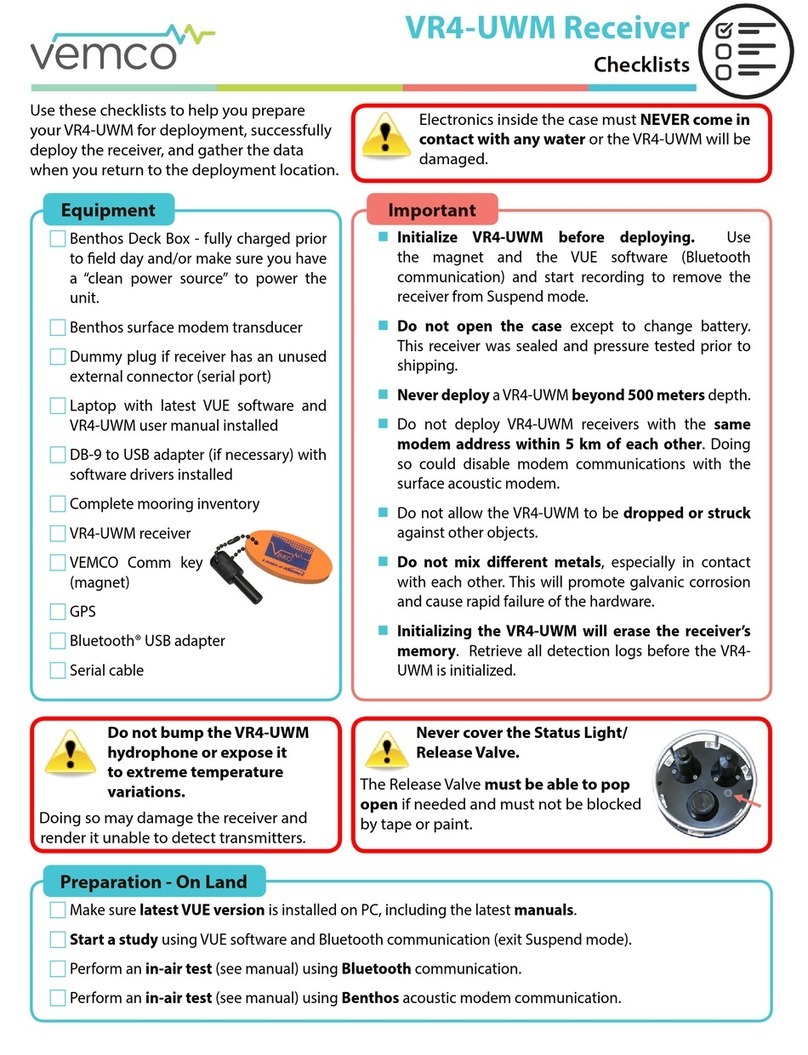 Vemco VR4-UWM Checklist