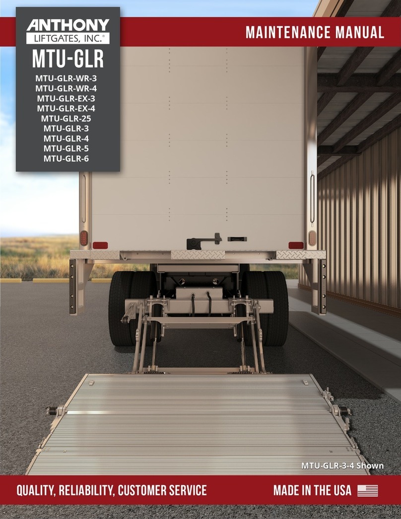Anthony Liftgates MTU-GLR Series Maintenance manual