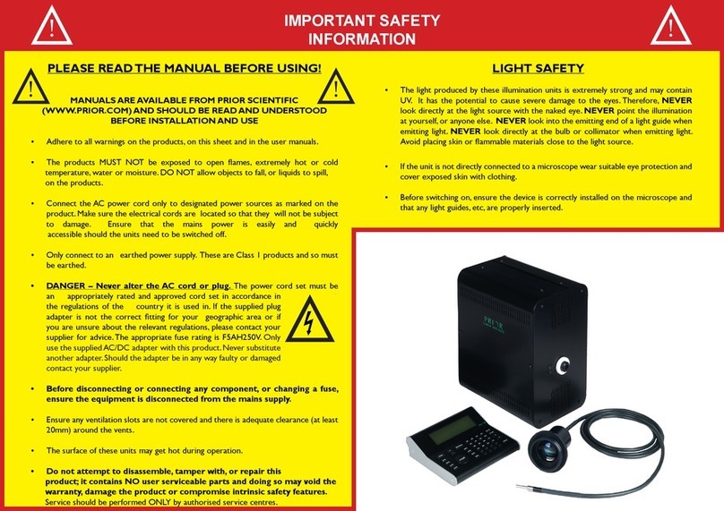 Prior Scientific Lumen 1600 LED quick start guide
