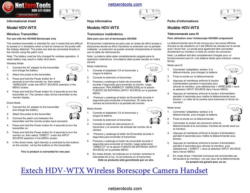 Extech Instruments HDV-WTX Informational sheet