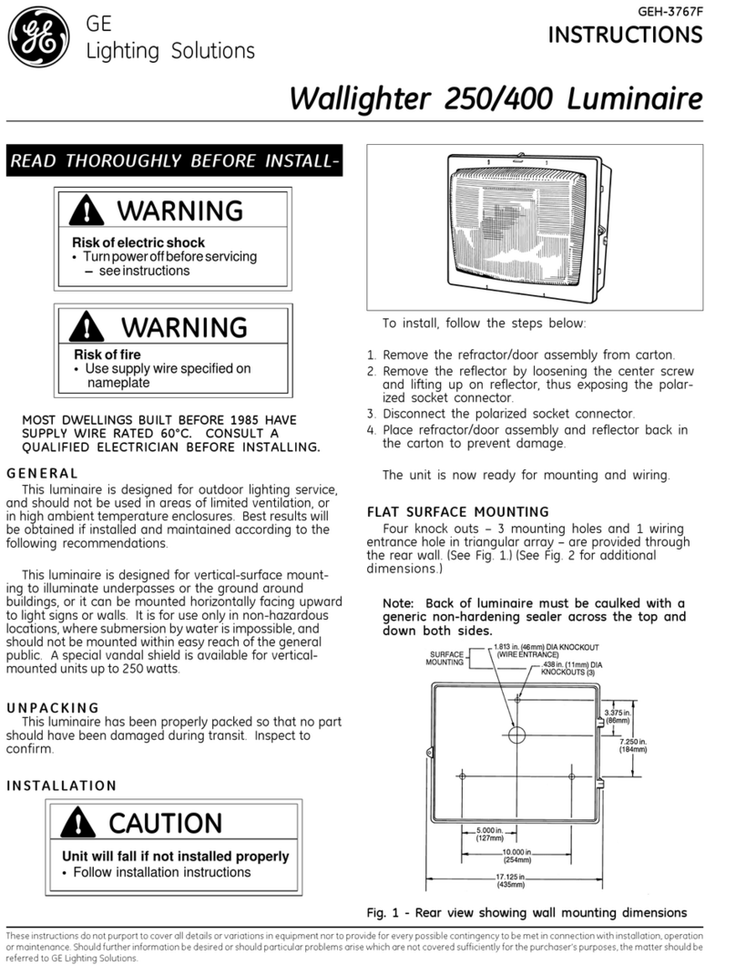 GE Wallighter 250 User manual