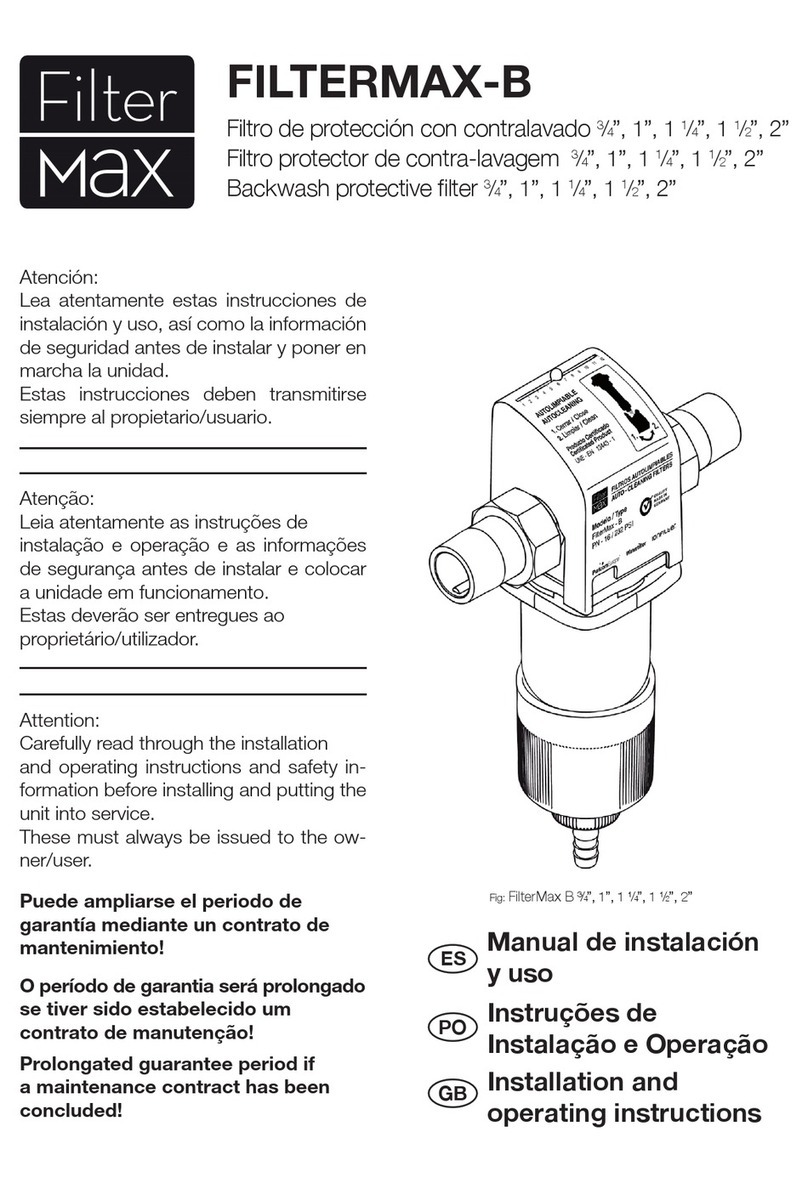 FILTERMAX FM-B Series Installation and operating instructions FILTERMAX FM-B Series Installation and operating instructions