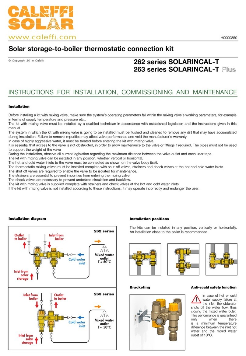 Caleffi solar SOLARINCAL-T 262 Series Guide