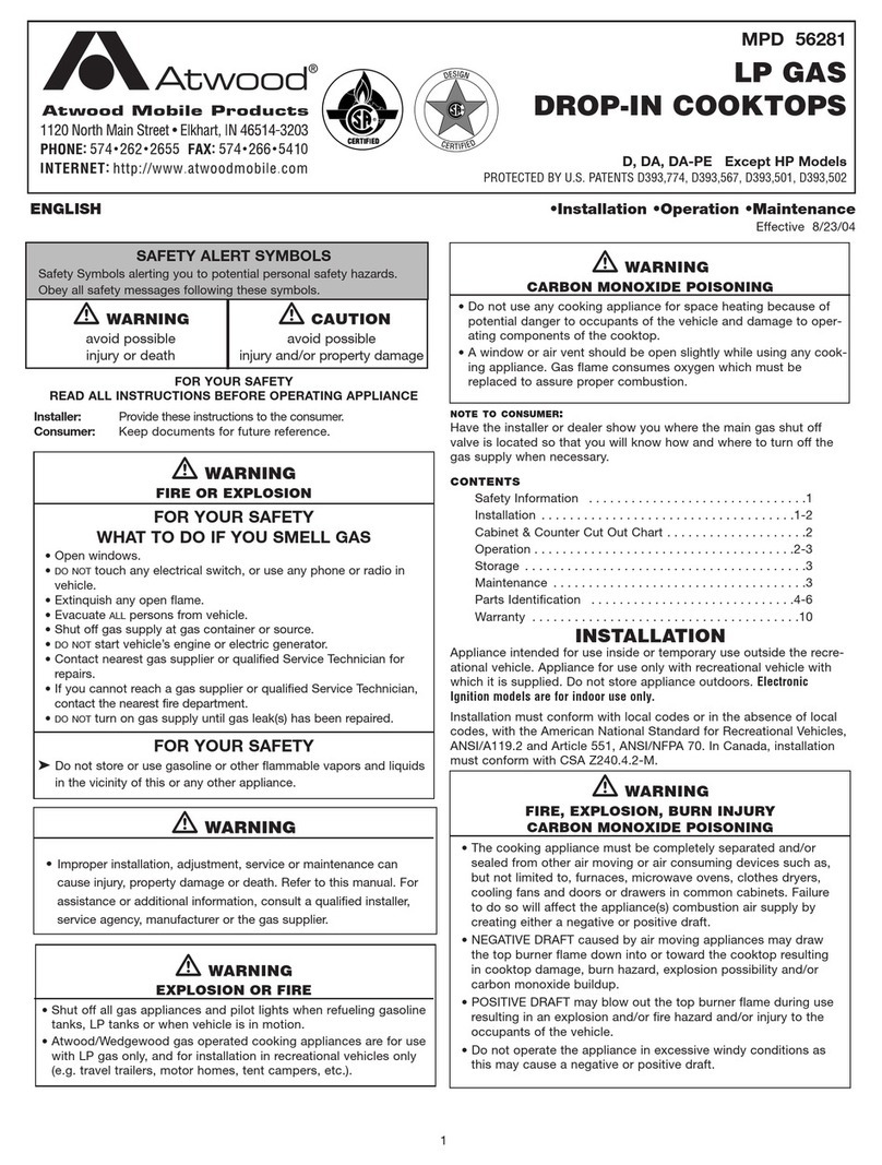 Atwood D Series installation instructions Atwood D Series installation instructions