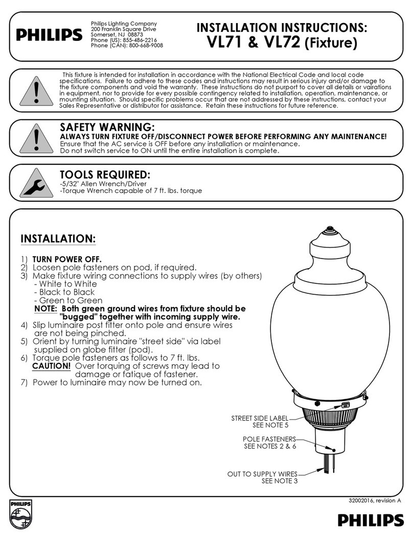 Philips VL72 installation instructions