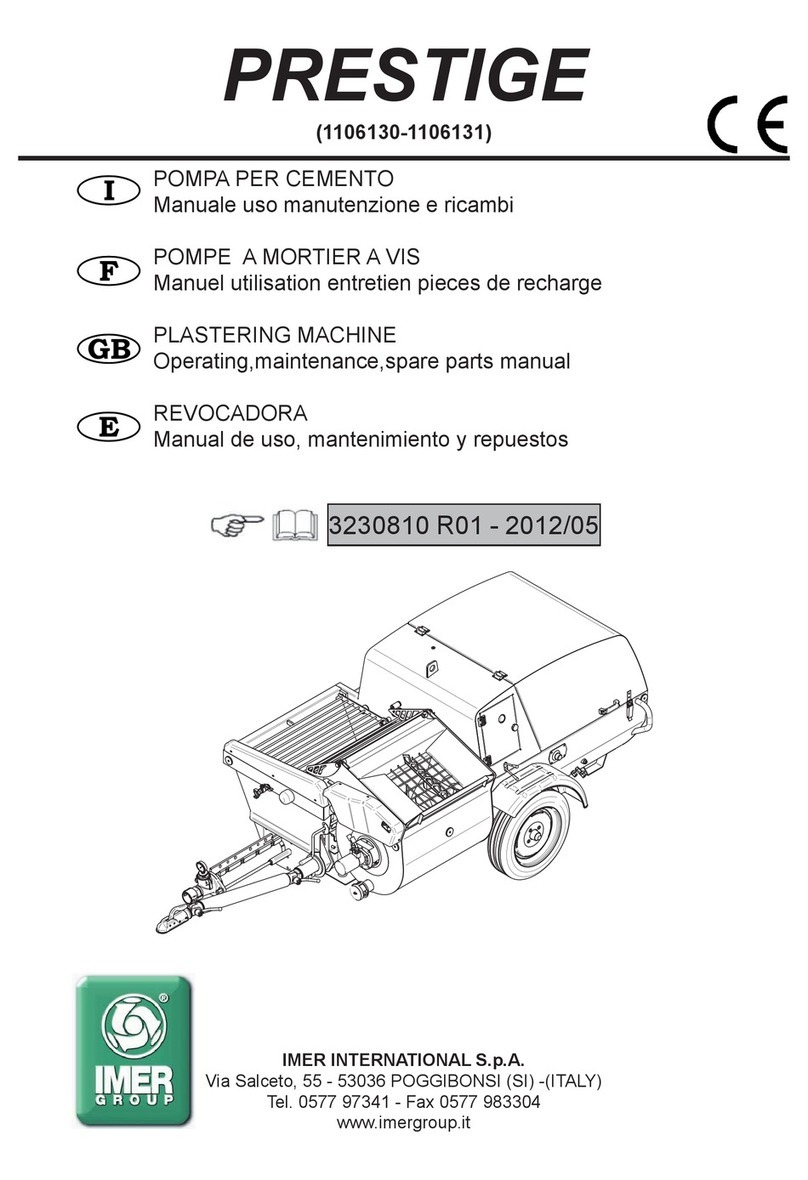 IMER PRESTIGE Operating, maintenance, spare parts manual