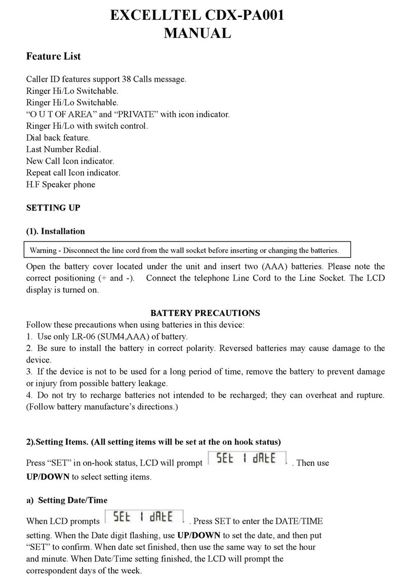 Delton EXCELLTEL CDX-PA001 manual