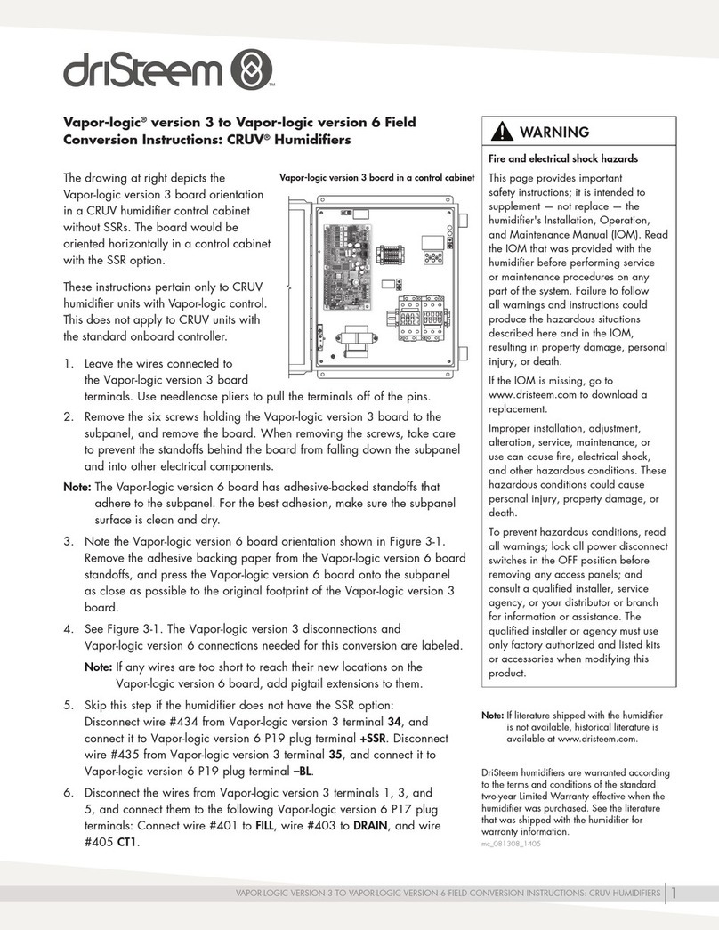 DriSteem VAPOR-LOGIC 3 Conversion instructions