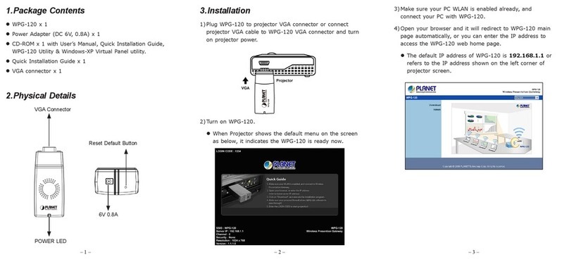 Planet WPG-120 Quick installation guide