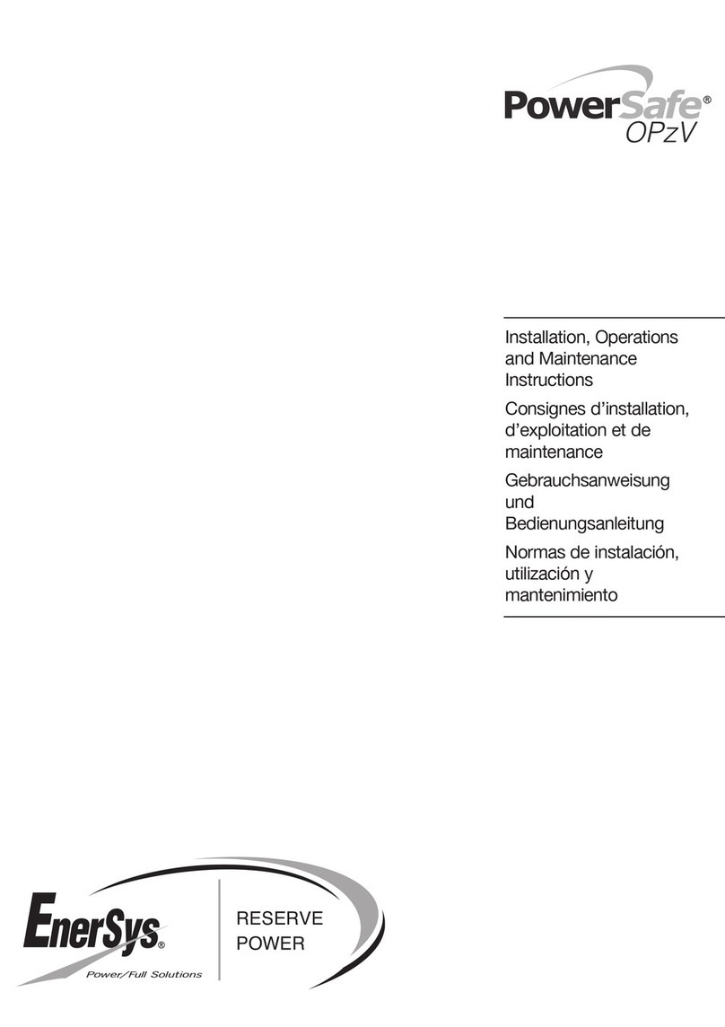 EnerSys PowerSafe OPzV Series Installation, operation and maintenance manual EnerSys PowerSafe OPzV Series Installation, operation and maintenance manual