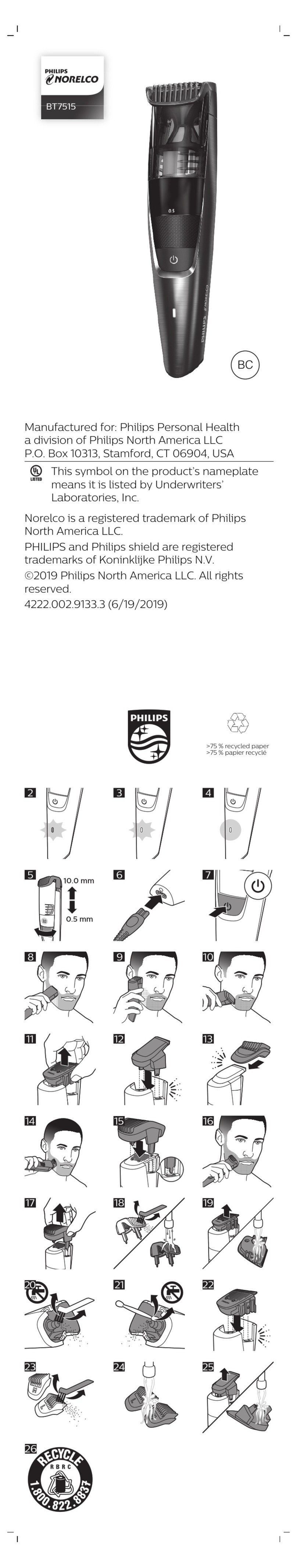 Philips Norelco BT7515 manual