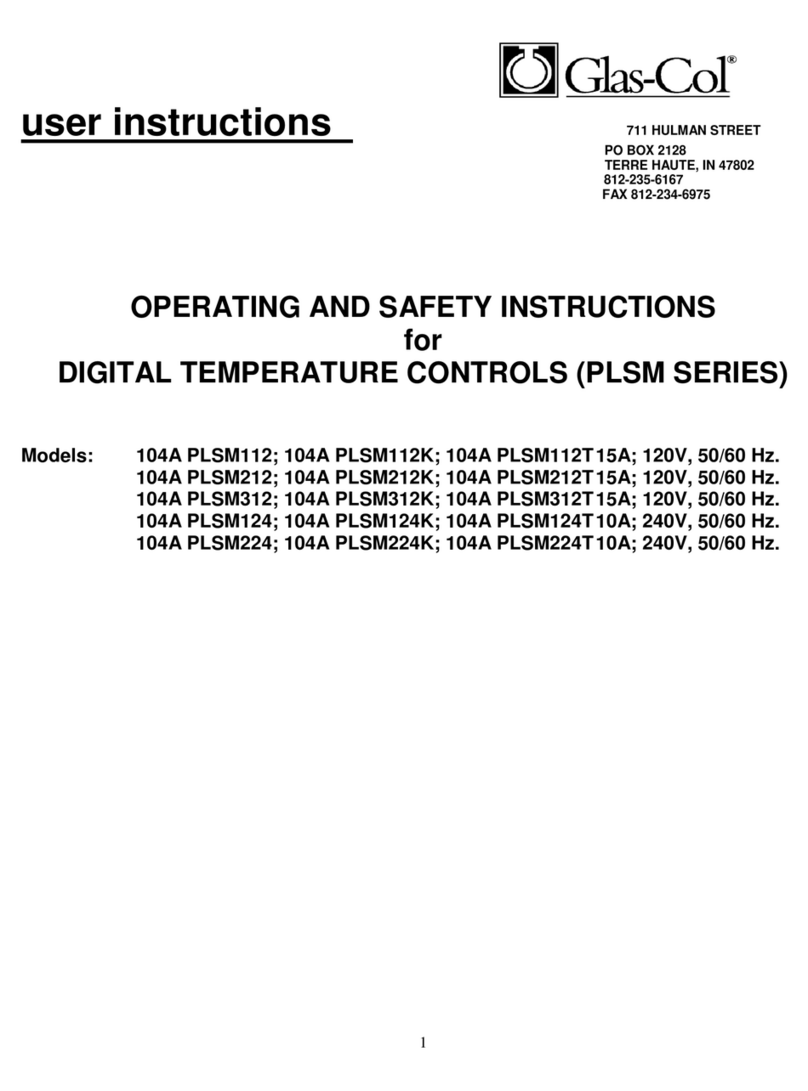 Glas-Col PLSM Series Operating and safety instructions