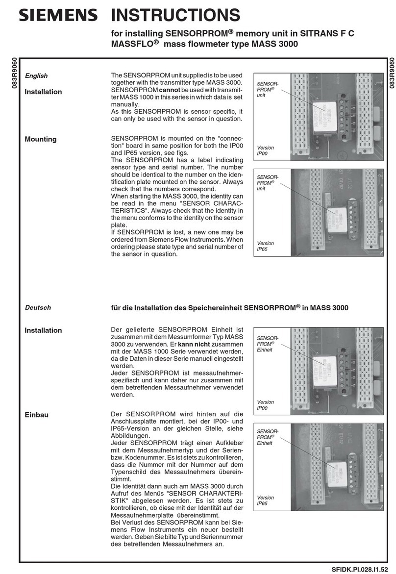 Siemens SENSORPROM User manual