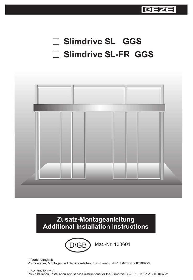 GEZE Slimdrive SL GGS Additional installation instructions