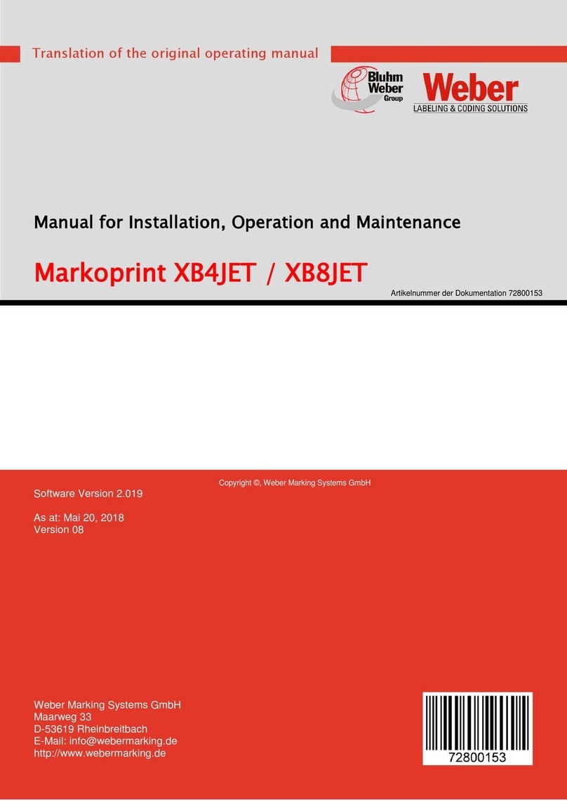 Weber Markoprint XB4JET Owner's manual