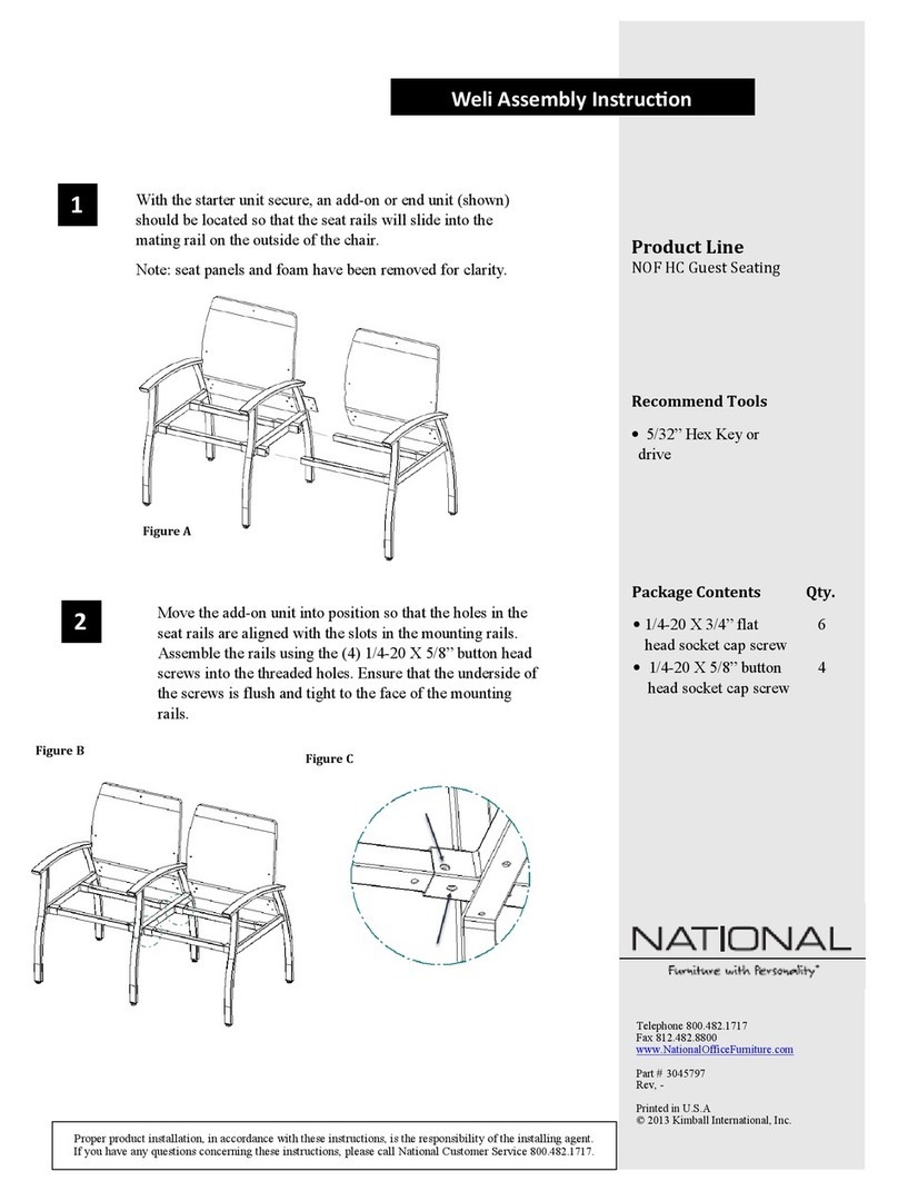 National NOF HC Guest Seating Assembly instruction