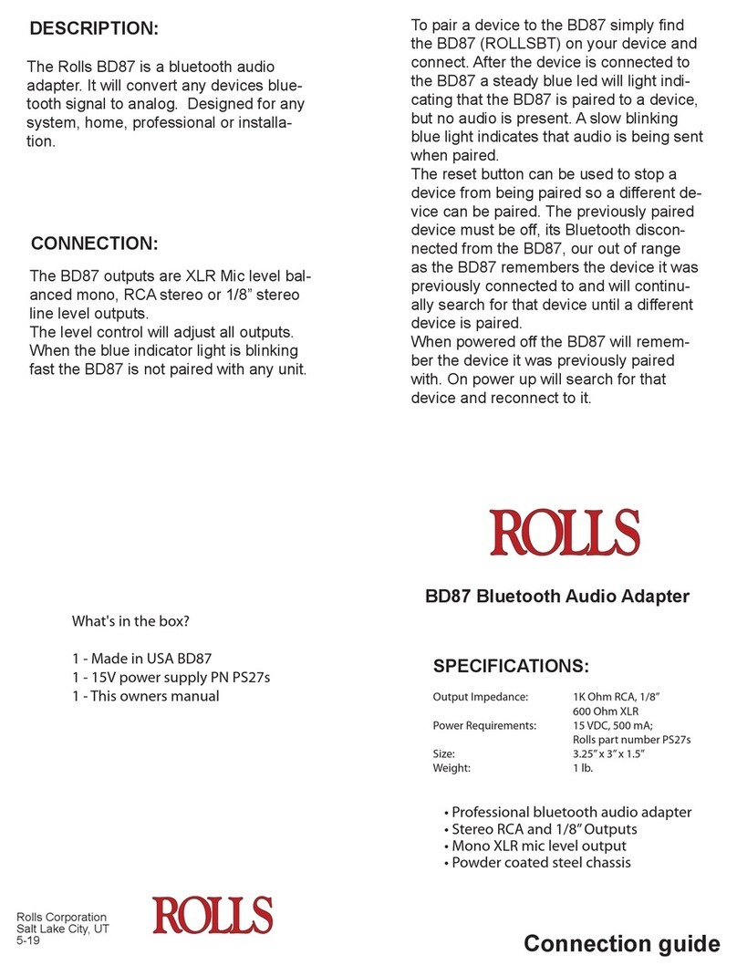 Rolls BD87 Instruction Manual