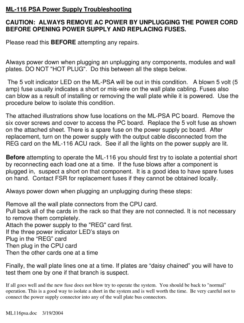 FSR ML-116 troubleshooting manual