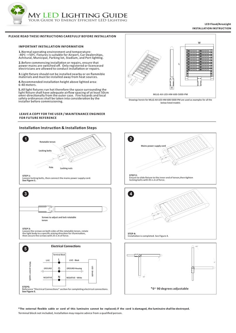My LED Lighting Guide MLLG-AX-LED-HM-450-5000-PM Installation instruction